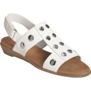 Aerosoles At Heart White Sandals Studded Gladiator